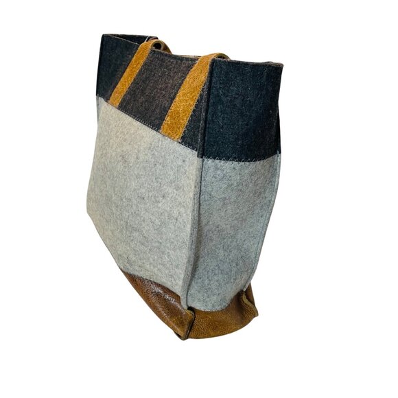 Graf & Lantz Merino Wool  & Leather Tote Bag With Dual Leather Handles Jaunt - Picture 10 of 12